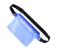 Fenteer Sac Banane Étanche Ceinture Pochette PVC Pratique Légère Fonction Écran Stockage Usage Adapté Plage Piscine Parc Aquatique, Bleu