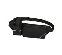 Fenteer Sac Banane pour Hommes et Femmes Sacoche de Taille Sac de Ceinture Sportif Imperméable avec Sangle Réglable et Bandes Réfléchissantes pour La Course, Noir