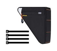 Fenteer Sac Triangulaire Vélo Sac Cadre Vélo Sac Rangement Vélo Matériau Nylon Polyester Imperméable avec Fermeture Éclair Adapté Hommes Femmes Cyclisme Rando, Noir