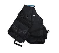 Fenteer Sacoche de Selle pour Cheval Sac de Randonnée et Sac de Troussequin Porte-équipement de Grande Capacité en Toile Adapté pour Les Longues Balades, Noir