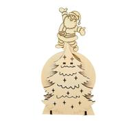 Fenteer Sapin de Noël Décoration de Table Figurine Artisanale Centre de Fête En Bois Gravé avec Lignes Fluides Adapté pour Manteau de Cheminée et Rebord de F, Le Père Noël