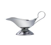 Fenteer Saucière Acier Inoxydable Verseuse à Sauce Plat à Sauce avec Anse et Bol à Condiments Finition Polie Miroir Adaptée pour La Table de Restaurant Repas, 21cmx6cm