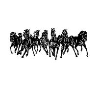 Fenteer Sculpture murale en métal représentant un cheval, collection moderne pour la maison, sept chevaux, décoration