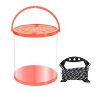 Fenteer Seau Pliable Seau à Appâts Seau de Pêche Pliable Bassine Portable avec Couvercle En EVA Fonction Pliante et Poignée Adaptée à La Pêche Randonnée Camp, Orange 11l 25x28cm