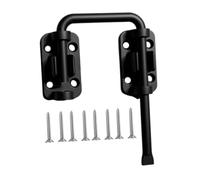 Fenteer Serrure de Porte Coulissante Verrou de Sécurité Loquet de Grange Fermoir à Angle Droit En Acier Inoxydable Sans Perforation Adapté pour Porte de Cuisi, Noir