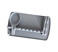Fenteer Silicone Porte-ustensiles Tapis Résistant à La Chaleur Support pour Cuillère Organiseur de Comptoir Base Antidérapante Adapté pour Chefs Cuisine Famil, Gris