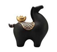 Fenteer Statue Cheval Ornement Animal Sculpture Résine Contemporaine avec Finition Soignée pour Bureau Salon Chambre Décoration Cadeau Maison Cabinet Table, Tête noire levée