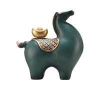 Fenteer Statue Cheval Ornement Animal Sculpture Résine Contemporaine avec Finition Soignée pour Bureau Salon Chambre Décoration Cadeau Maison Cabinet Table, Tête verte levée