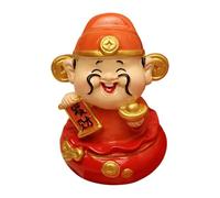 Fenteer Statue chinoise ornementale collection œuvre d'art sculpture figurine traditionnelle pour armoire de bureau cheminée bureau bibliothèque, Dieu de La Richesse