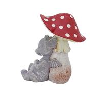 Fenteer Statue D'Animal Sculpture de Bureau Figurine de Collection Décoration de Ornement Extérieur Pièce Polyvalente Appropriée pour Rebord de Fenêt, Statue de Champignon