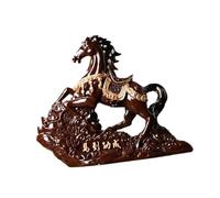 Fenteer Statue de cheval en résine, sculpture miniature moderne, décoration pour la maison, figurine de cheval, ornement pour bureau, cadeaux d'invités, Brun
