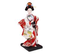 Fenteer Statue de poupée geisha japonaise ethnique, 22,9 cm, jouet unique, sculpture, poupée kimono, figurine de collection pour décoration d'étagère, Style C