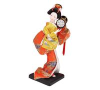 Fenteer Statue de poupée geisha japonaise ethnique, 22,9 cm, jouet unique, sculpture, poupée kimono, figurine de collection pour décoration d'étagère, Style D