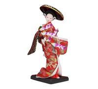 Fenteer Statue de poupée geisha japonaise ethnique, 22,9 cm, jouet unique, sculpture, poupée kimono, figurine de collection pour décoration d'étagère, Style F