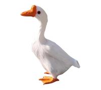 Fenteer Statue d'oie en plumes artificielles, figurine animalière réaliste, modèle pour pendaison de crémaillère, 15cmx20cm