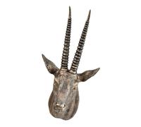 Fenteer Statue Tête D'Antilope Décoration Murale Sculpture Tête D'Animal Ornement Figurine Résine Artistique Adaptée Salon Entrée Chambre Bureau, Brun