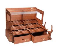 Fenteer Support à peinture en bois robuste pour marqueurs et pinceaux, grande capacité et multifonctionnel pour loisirs créatifs, 60 Trous