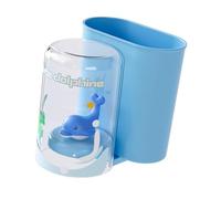 Fenteer Support Brosse à Dents Cartoon Porte Brosse Organisateur Rangement Dentifrice Porte-gobelet Multifonction Matériau Résistant Installation Facile, Bleu