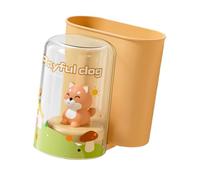 Fenteer Support Brosse à Dents Cartoon Porte Brosse Organisateur Rangement Dentifrice Porte-gobelet Multifonction Matériau Résistant Installation Facile, Orange