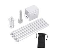 Fenteer Support de Lanterne de Camping Mât de Lanterne Poteau de Lampe Support D'Éclairage Portable en Alliage D'Aluminium Robuste Approprié pour Le Pique-ni, Argent