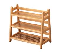 Fenteer Support de Rangement Étagère Porte-bouteille Sirop Présentoir Tasse Bambou pour Organisation Stable Adapté à La Cuisine Bureau 39cmx21cmx43cm, Couleur Du Bois