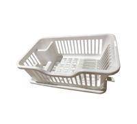 Fenteer Support de Vaisselle Économisant L'Espace Égouttoir à Vaisselle Portable avec Grande Capacité Plateau de Séchage En PP Résistant Adapté pour Cuisine, Blanc