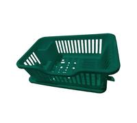 Fenteer Support de Vaisselle Économisant L'Espace Égouttoir à Vaisselle Portable avec Grande Capacité Plateau de Séchage En PP Résistant Adapté pour Cuisine, Vert Foncé