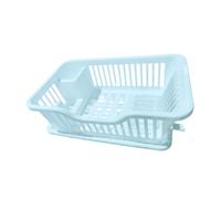 Fenteer Support de Vaisselle Économisant L'Espace Égouttoir à Vaisselle Portable avec Grande Capacité Plateau de Séchage En PP Résistant Adapté pour Cuisine, Bleu