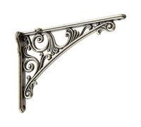 Fenteer Support D'Étagère Mural Support de Rangement Cadre D'Angle Équerre Décorative Au Charme Ancien En Alliage de Zinc Adapté pour La Chambre Le Salon La S, Argent