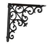 Fenteer Support D'Étagère Rétro Fixation pour Tablette Renfort Mural et Équerre D'Angle En Fer Au Look Vintage Convient pour La Cuisine Le Salon et U, L