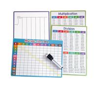 Fenteer Tableau Blanc Effaçable à Sec de Division et de Multiplication 4x 8" X 11" pour