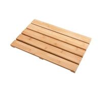 Fenteer Tapis de bain en bambou, accessoire de salle de bain polyvalent, facile à nettoyer, décoration surélevée et imperméable, tapis de bain, de douche
