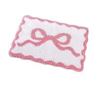 Fenteer Tapis de Douche, Tapis de Bain, Tapis de Toilette Absorbant et Lavable, Modèle Antidérapant, Rose, S