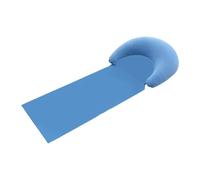 Fenteer Tapis de Plage Pliable Chaise Longue D'Extérieur Matelas de Camping Transat de Soleil avec Oreiller Gonflable en Flocage PVC Doux pour La Relaxation, Bleu Clair