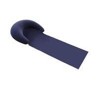 Fenteer Tapis de Plage Pliable Chaise Longue D'Extérieur Matelas de Camping Transat de Soleil avec Oreiller Gonflable en Flocage PVC Doux pour La Relaxation, Bleu Foncé