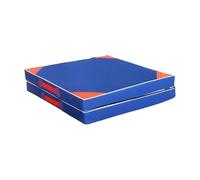 Fenteer Tapis D'Entraînement Pliant Tapis de Coussin de Sol Mousse Oxford Double Pli Poignée Intégrée Antidérapant Adapté Aux Exercices Au Sol Stretching, Bleu