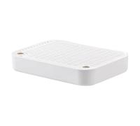 Fenteer Tapis pour Bac à Litière avec Surface Antidérapante Design Lavable en PP Facile à Nettoyer Accessoire Pratique Adapté à Nettoyage Maison, Blanc