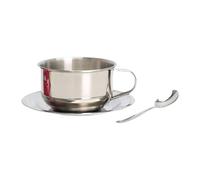 Fenteer Tasse à Café Portable et Mug à Cappuccino avec Gobelet Isotherme Inclus En Acier Inoxydable 304 à Surface Lisse Facile à Nettoyer pour Un Usage, 3 PiÈces