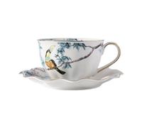 Fenteer Tasse à Café Tasse à Thé Tasse avec Anse Tasse En Porcelaine Fleurs Oiseaux Design Unique Facile à Entretenir Convient Aux Femmes Hommes Salle à Mange, 200ml