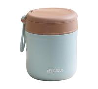 Fenteer Tasse à Soupe Isotherme Récipient Alimentaire Boîte à Lunch En Acier Inoxydable avec Cuillère Pliante Intégrée Adapté pour Le Bureau et L'École, Bleu