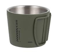 Fenteer Tasse de Camping Tasse à Café Isotherme Gobelet D'Aventure Tasse en Métal en Acier Inoxydable Robuste avec Anse Rabattable Adapté pour l'escalade et L, Vert