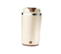 Fenteer Tasse de Mélange Électrique Auto-agitateur avec Couvercle Intelligent Écran LED Indicateur de Batterie Gobelet Portable en Acier Inoxydable Ad, Beige