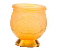 Fenteer Tasse d'offrande d'eau bouddhiste en verre émaillé coloré, tasse à boire, tasse à thé pour bénédictions, méditation, décoration Guanyin, Court