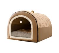Fenteer Tente pour Chien, abri pour Animaux de Compagnie, Niche Portable, Lavable, Chaude et Douce, nid pour Chiot, Sommeil à l'intérieur, Petite et Moyenne, Marron XL