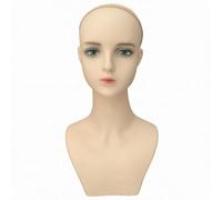 Fenteer Tête mannequin féminine avec maquillage, support multifonctionnel pour perruques, lunettes, boucles d'oreilles et chapeaux.