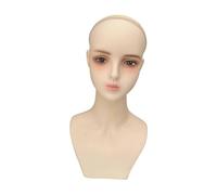 Fenteer Tête mannequin féminine avec support pour perruque et oreilles, support professionnel multifonctionnel pour perruque, maquillage, lunettes,