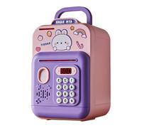 Fenteer Tirelire ATM pour Enfants, Machine D'épargne Automatique, Boîte à Argent électronique, Schéma de Lapin