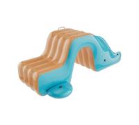 Fenteer Toboggan Gonflable Glissade d'eau et Structure de Jeu avec Gonflage Rapide pour Un Amusement Immédiat Adapté Aux Enfants dans La Piscine du Jardin, Vert et Orange