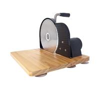 Fenteer Trancheuse à Robuste Machine à Trancher et Guillotine à Ce Coupe-tranches à Manivelle avec Base En Bois Possède Une Épaisseur Ajustable Pou, Pliable Noir