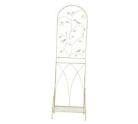 Fenteer Trellis pour Plantes Grimpantes Support de Jardin Spalier Vertical Présentoir à Fleurs Clôture Décorative en Fer Pliable avec Finition Rustique Adapt, Blanc